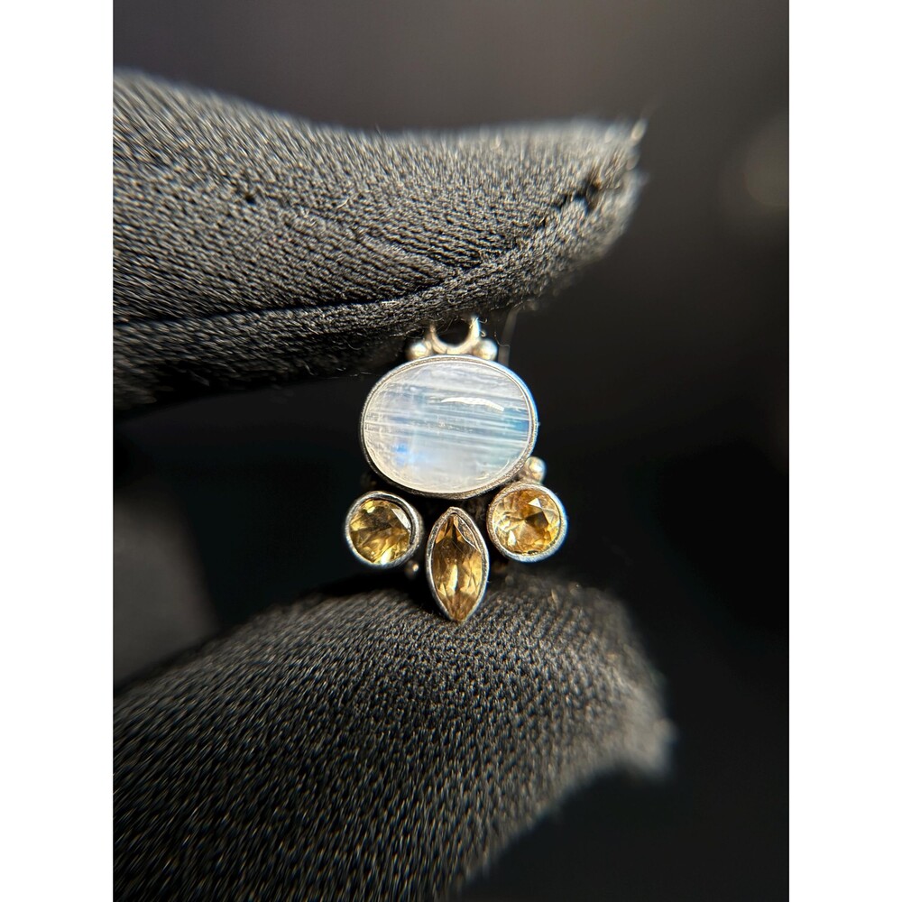 Sterling Silver 925 Moonstone Citrine Pendant